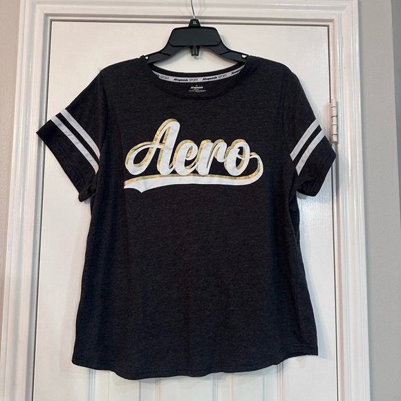 Aeropostale Charcoal Tee with White Accents - Picture 1 of 5